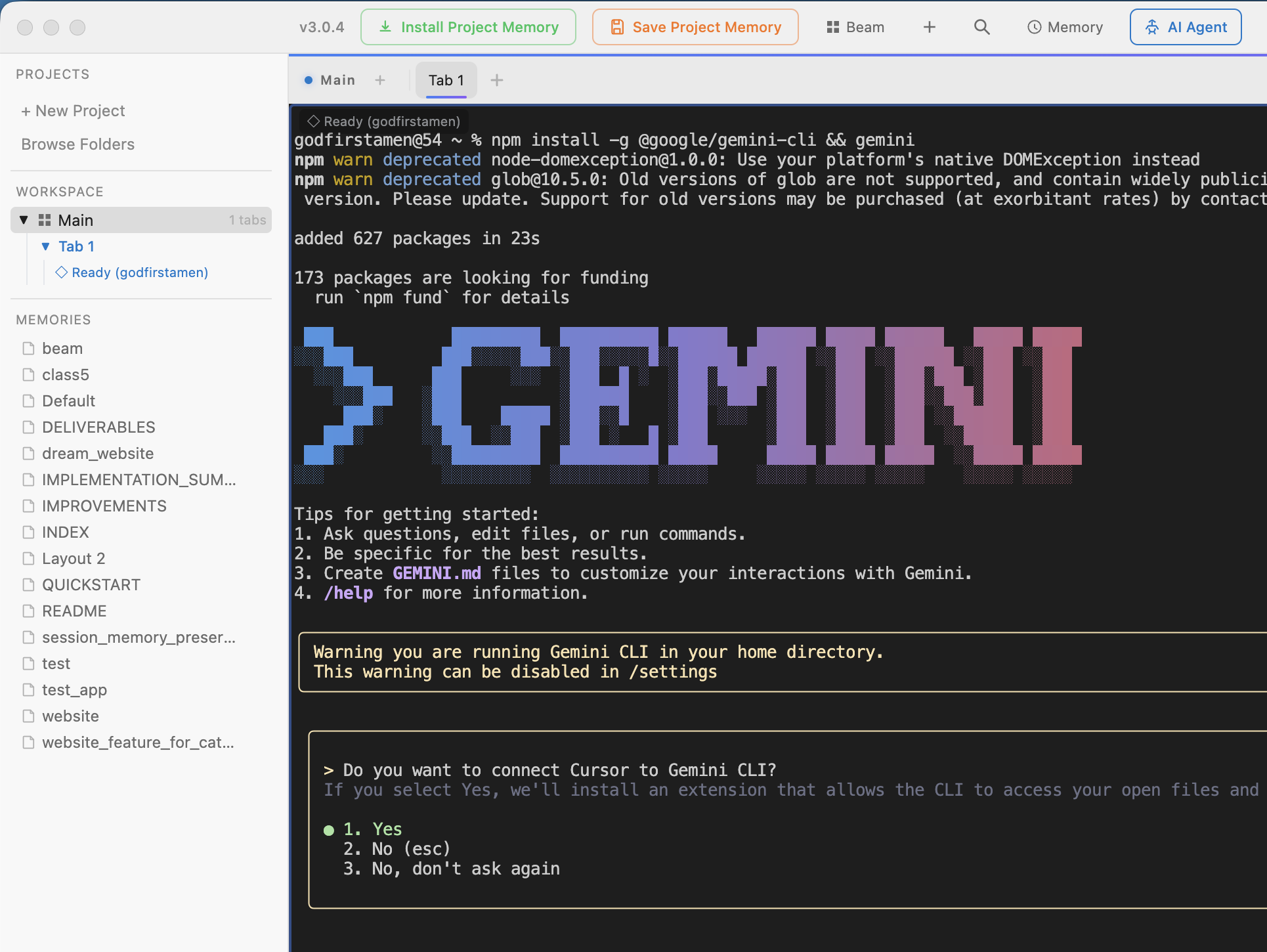 Beam running multiple AI agents side by side